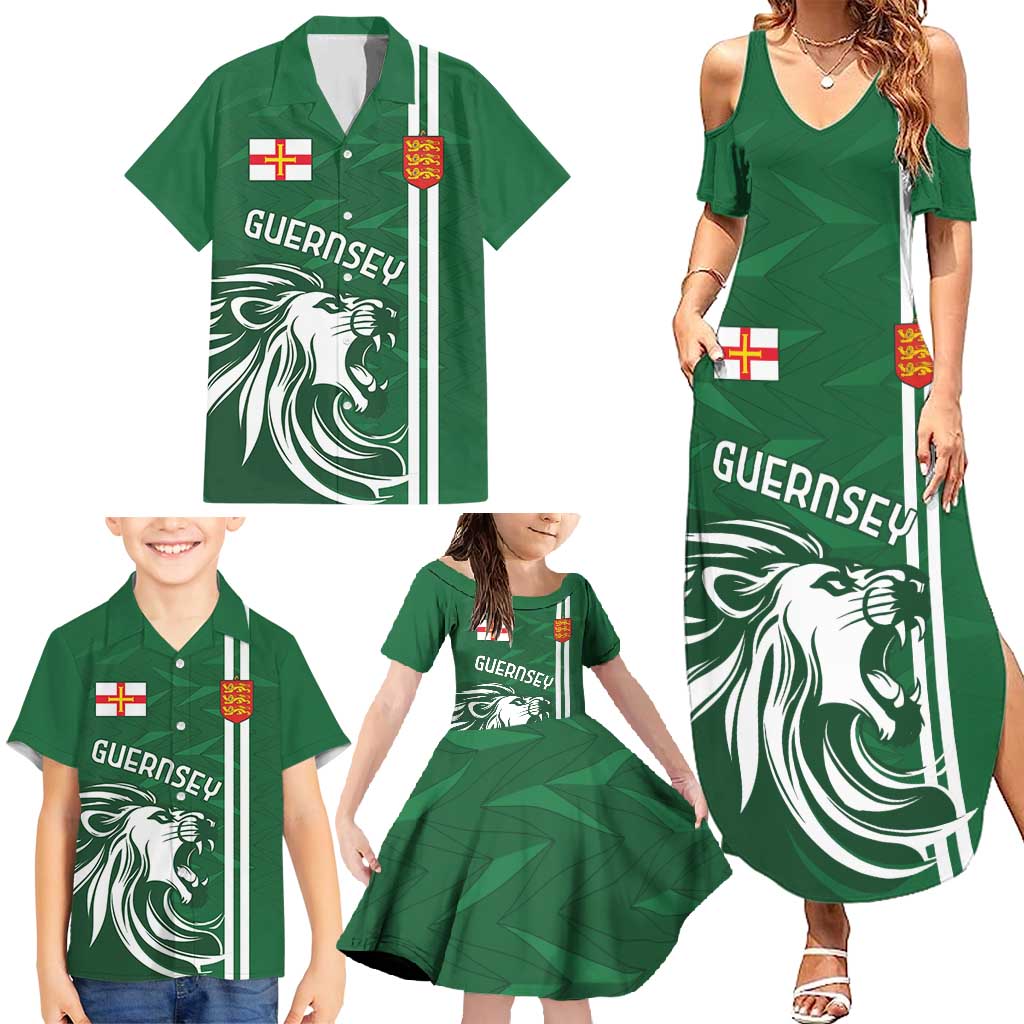 Custom Guernsey Football Family Matching Summer Maxi Dress and Hawaiian Shirt Go Champions
