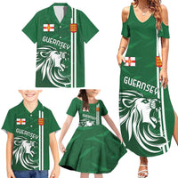 Custom Guernsey Football Family Matching Summer Maxi Dress and Hawaiian Shirt Go Champions