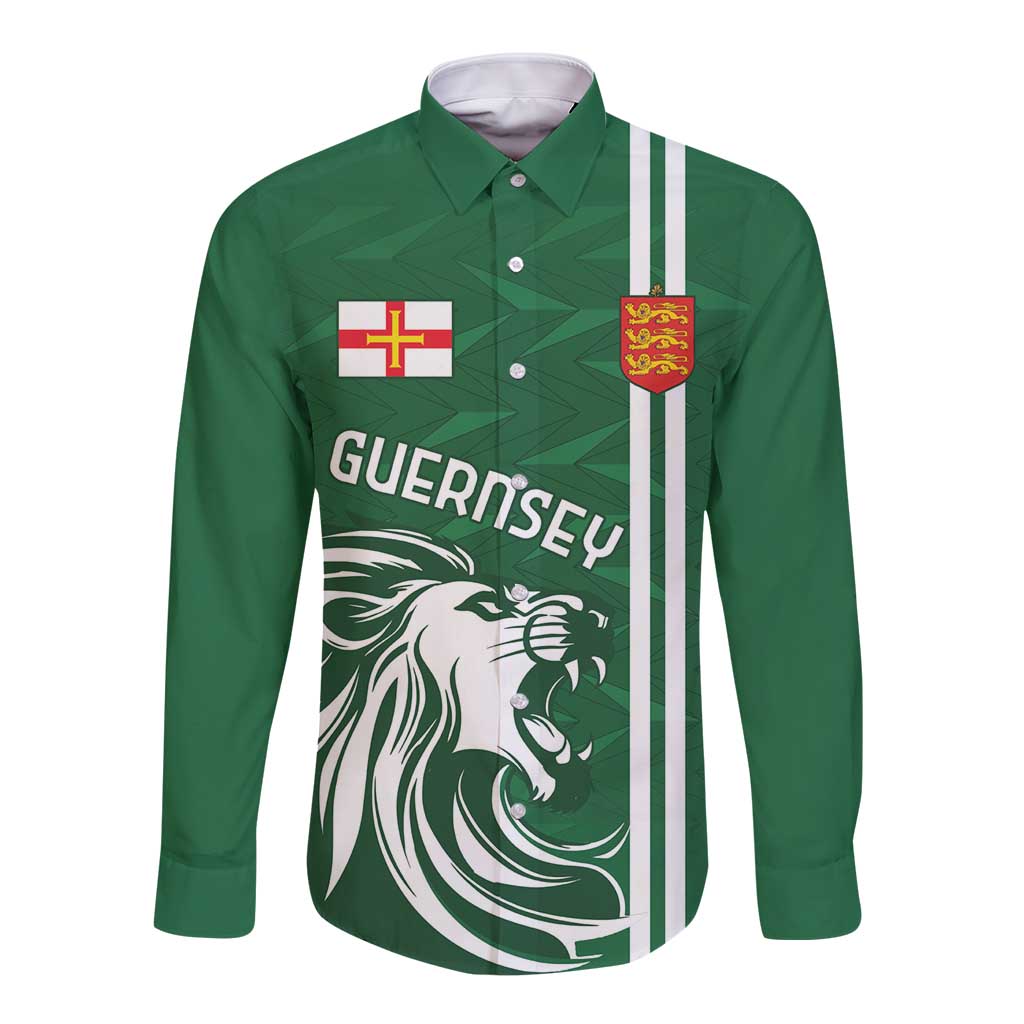 Custom Guernsey Football Long Sleeve Button Shirt Go Champions