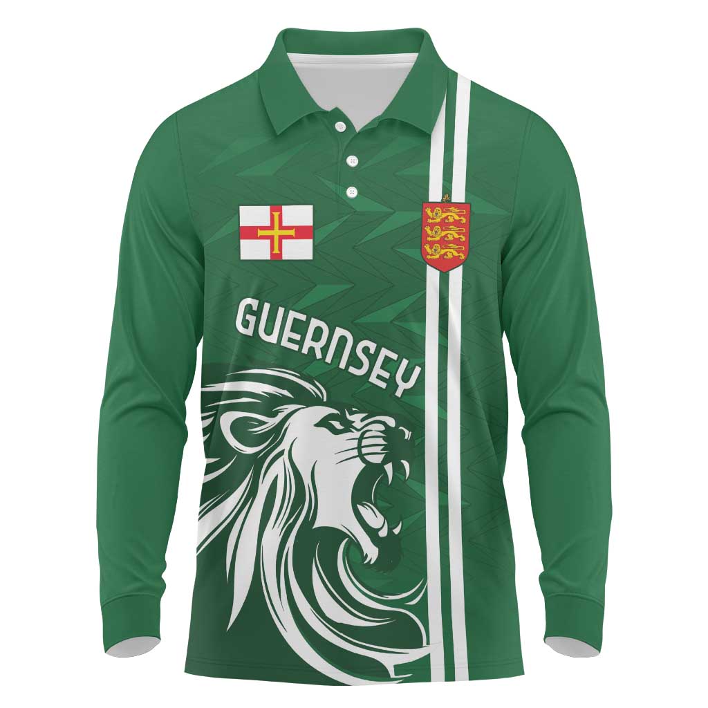 Custom Guernsey Football Long Sleeve Polo Shirt Go Champions