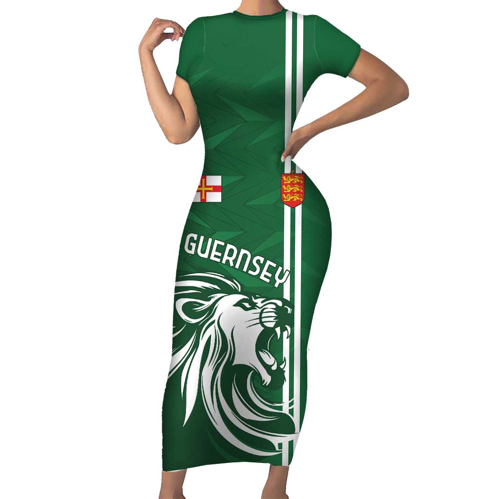 Custom Guernsey Football Short Sleeve Bodycon Dress Go Champions