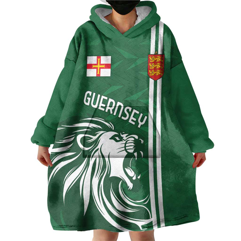 Custom Guernsey Football Wearable Blanket Hoodie Go Champions