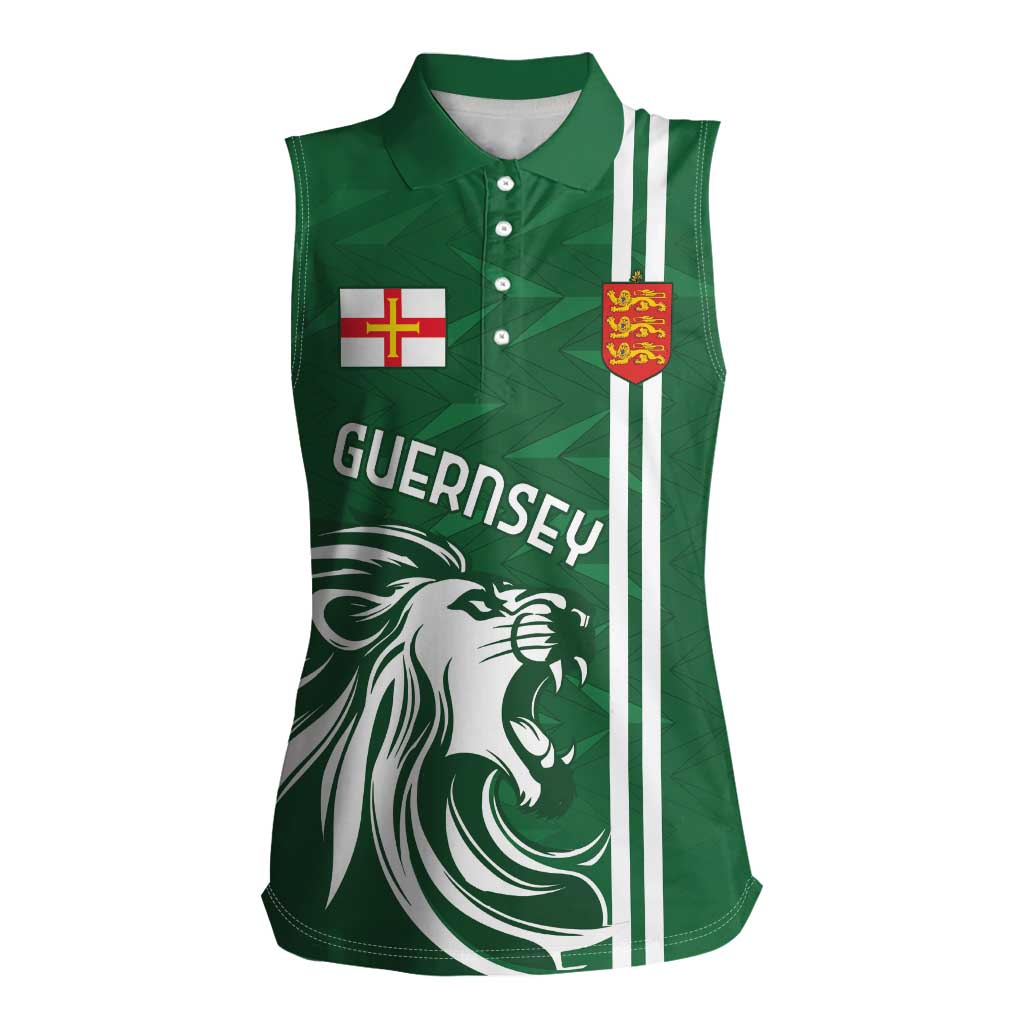 Custom Guernsey Football Women Sleeveless Polo Shirt Go Champions