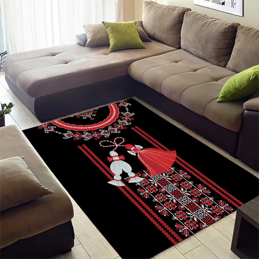 Traditional Spring Martisor Day Area Rug Romanian Embroidery Patterns
