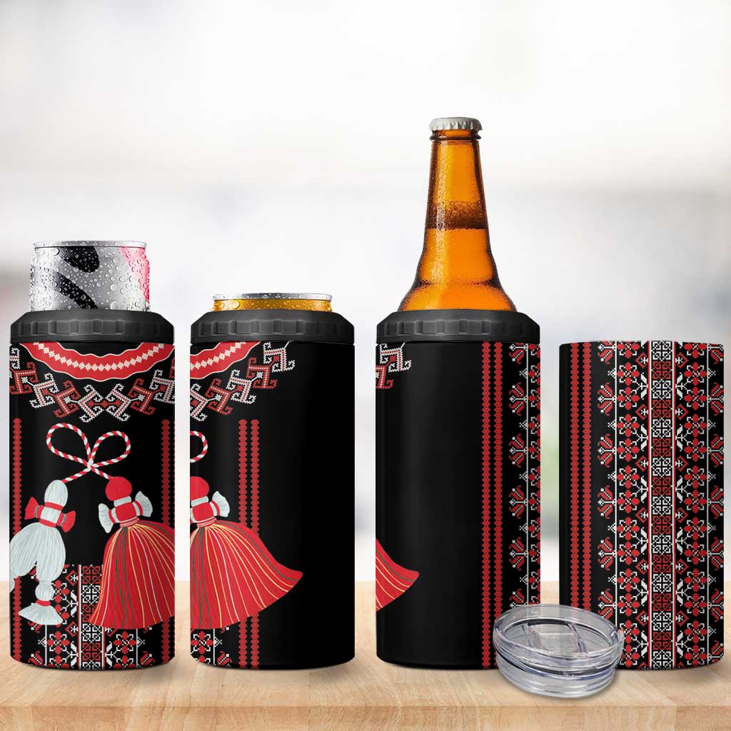 Traditional Spring Martisor Day 4 in 1 Can Cooler Tumbler Romanian Embroidery Patterns