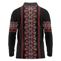 Traditional Spring Martisor Day Long Sleeve Polo Shirt Romanian Embroidery Patterns