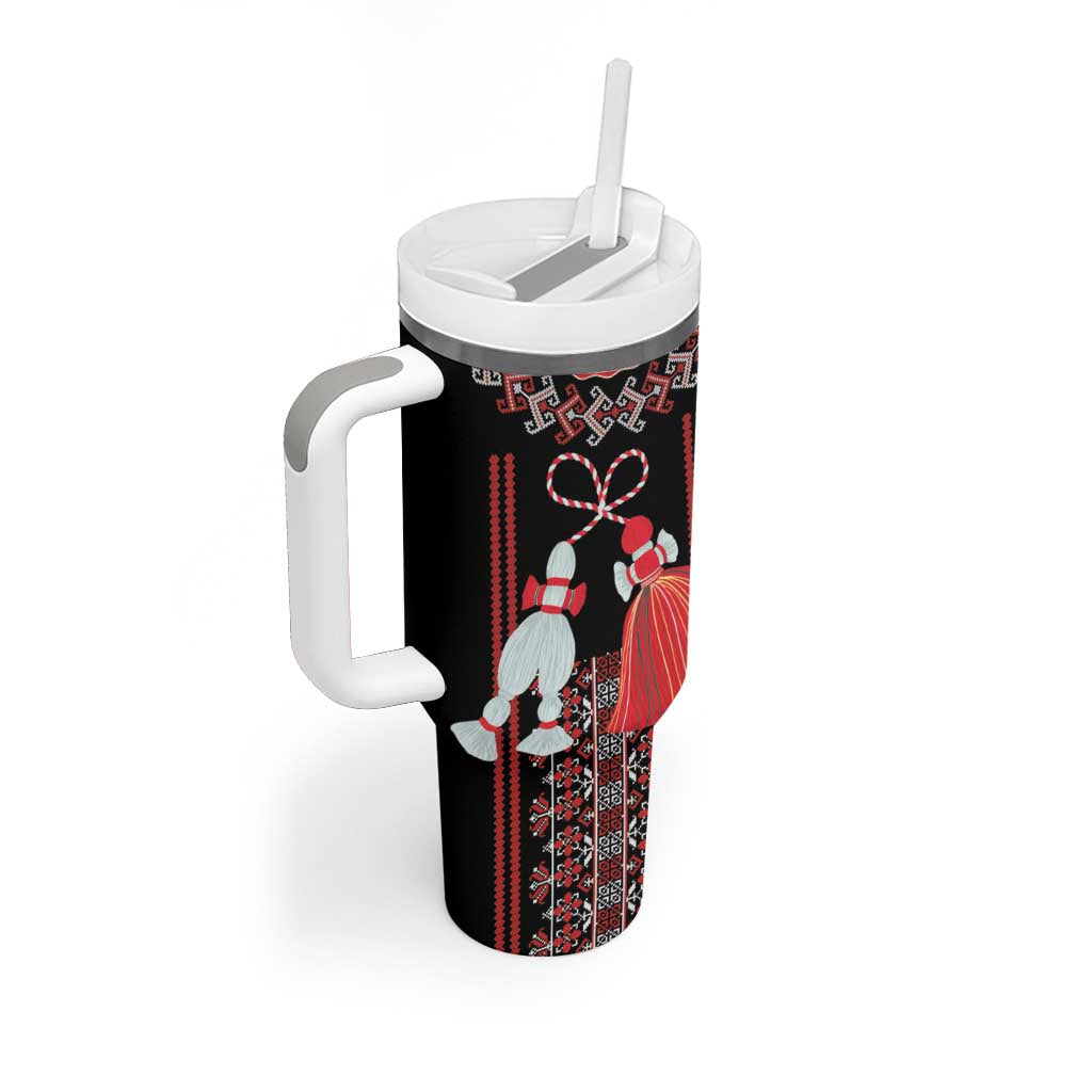 Traditional Spring Martisor Day Tumbler With Handle Romanian Embroidery Patterns