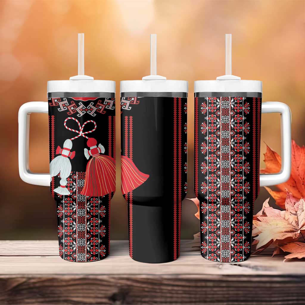 Traditional Spring Martisor Day Tumbler With Handle Romanian Embroidery Patterns