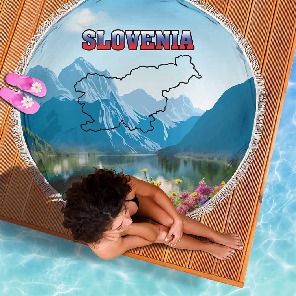 Slovenia Beach Blanket Mount Triglav With Map
