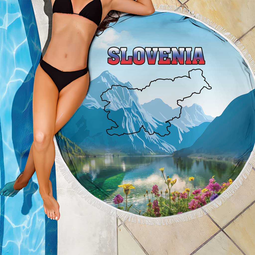 Slovenia Beach Blanket Mount Triglav With Map