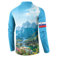 Slovenia Button Sweatshirt Mount Triglav With Map