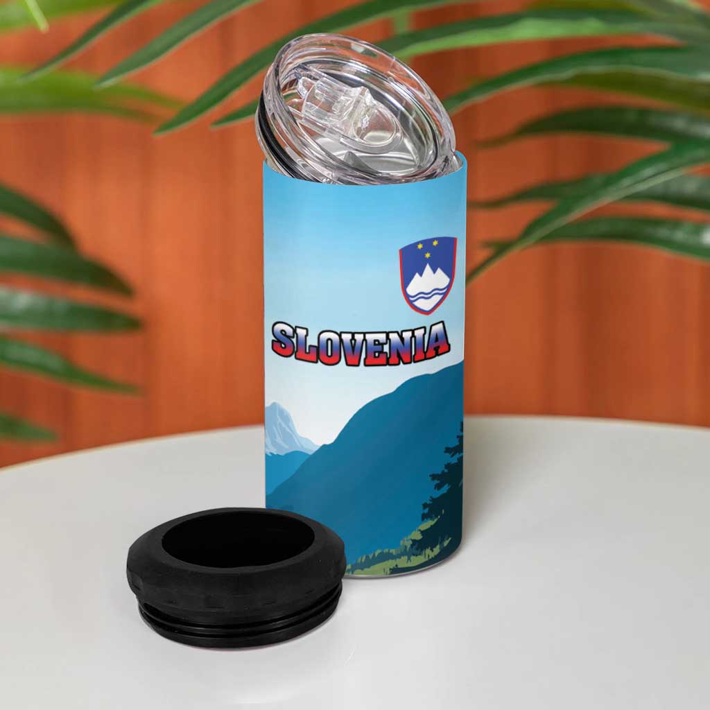Slovenia 4 in 1 Can Cooler Tumbler Mount Triglav With Map