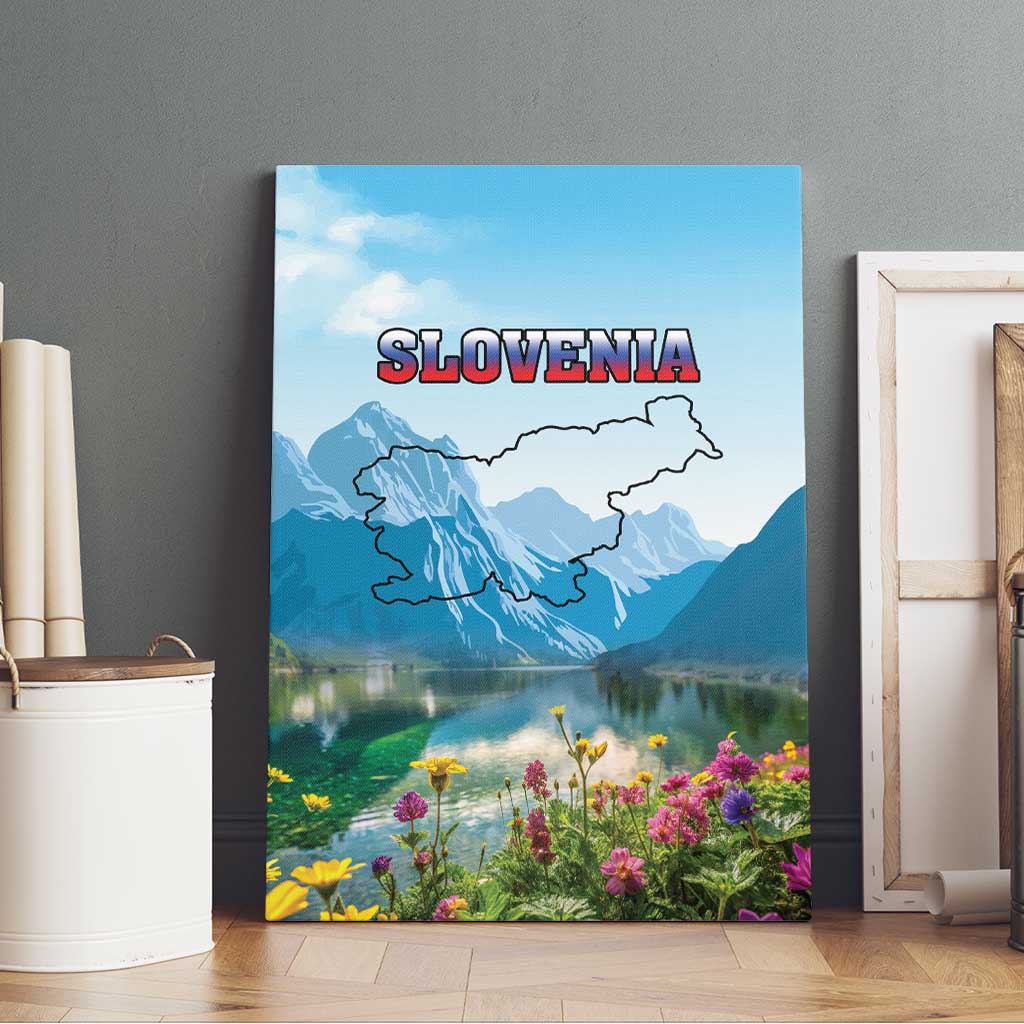 Slovenia Canvas Wall Art Mount Triglav With Map