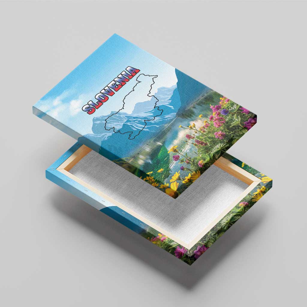 Slovenia Canvas Wall Art Mount Triglav With Map