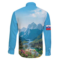 Slovenia Family Matching Off The Shoulder Long Sleeve Dress and Hawaiian Shirt Mount Triglav With Map