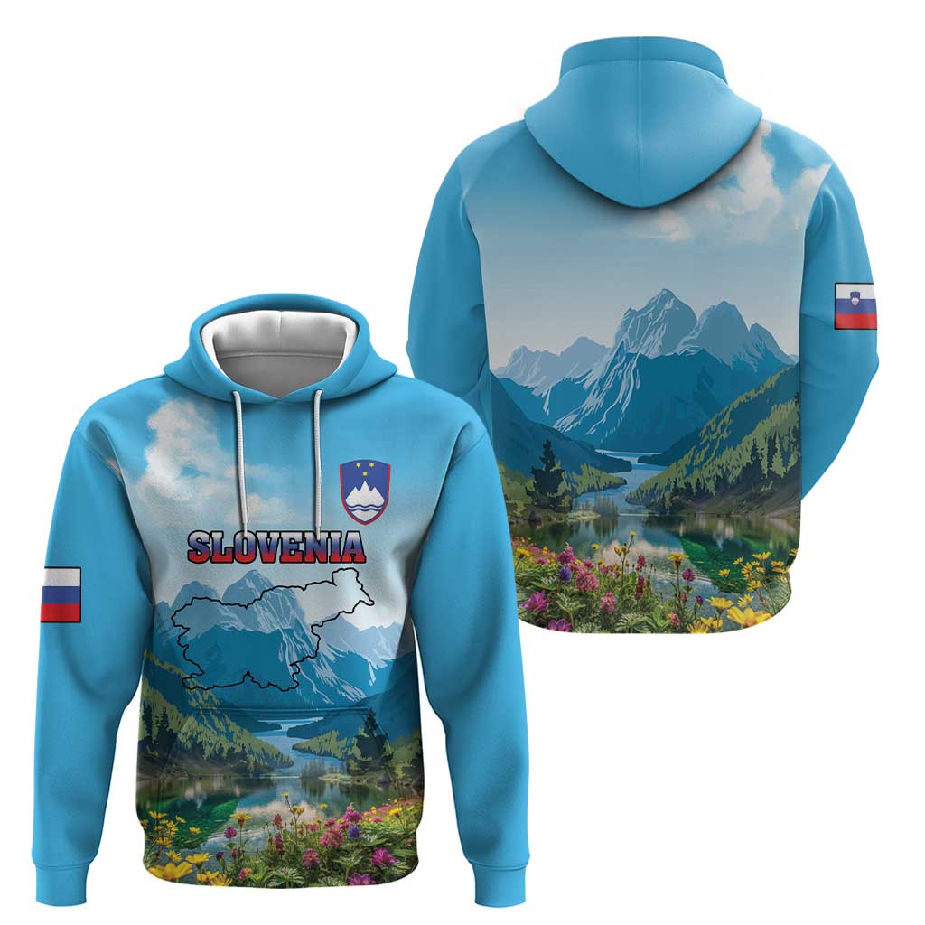 Slovenia Hoodie Mount Triglav With Map