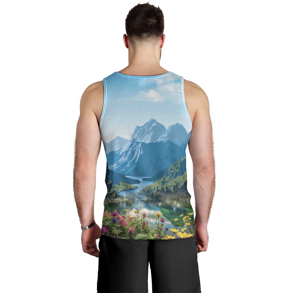 Slovenia Men Tank Top Mount Triglav With Map