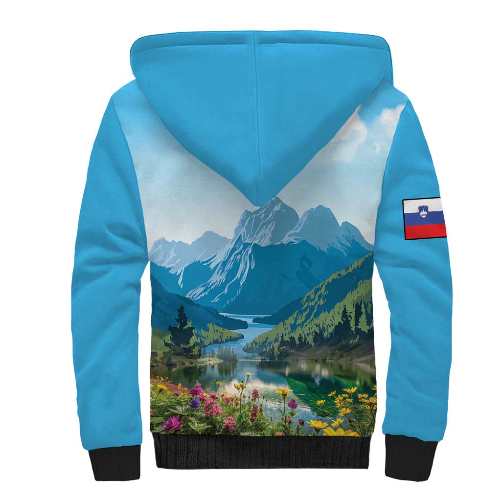 Slovenia Sherpa Hoodie Mount Triglav With Map