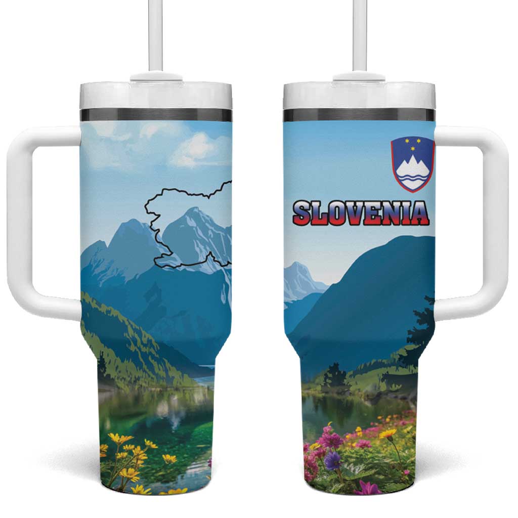 Slovenia Tumbler With Handle Mount Triglav With Map