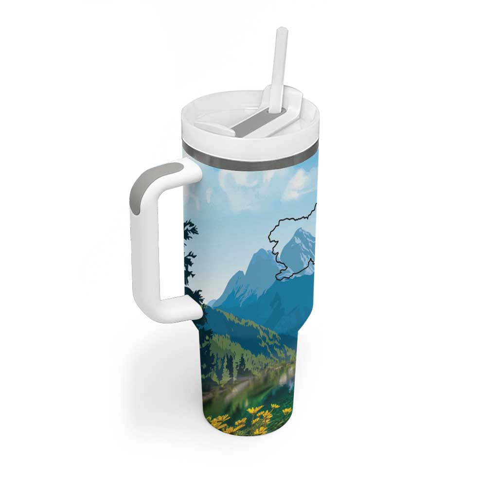 Slovenia Tumbler With Handle Mount Triglav With Map