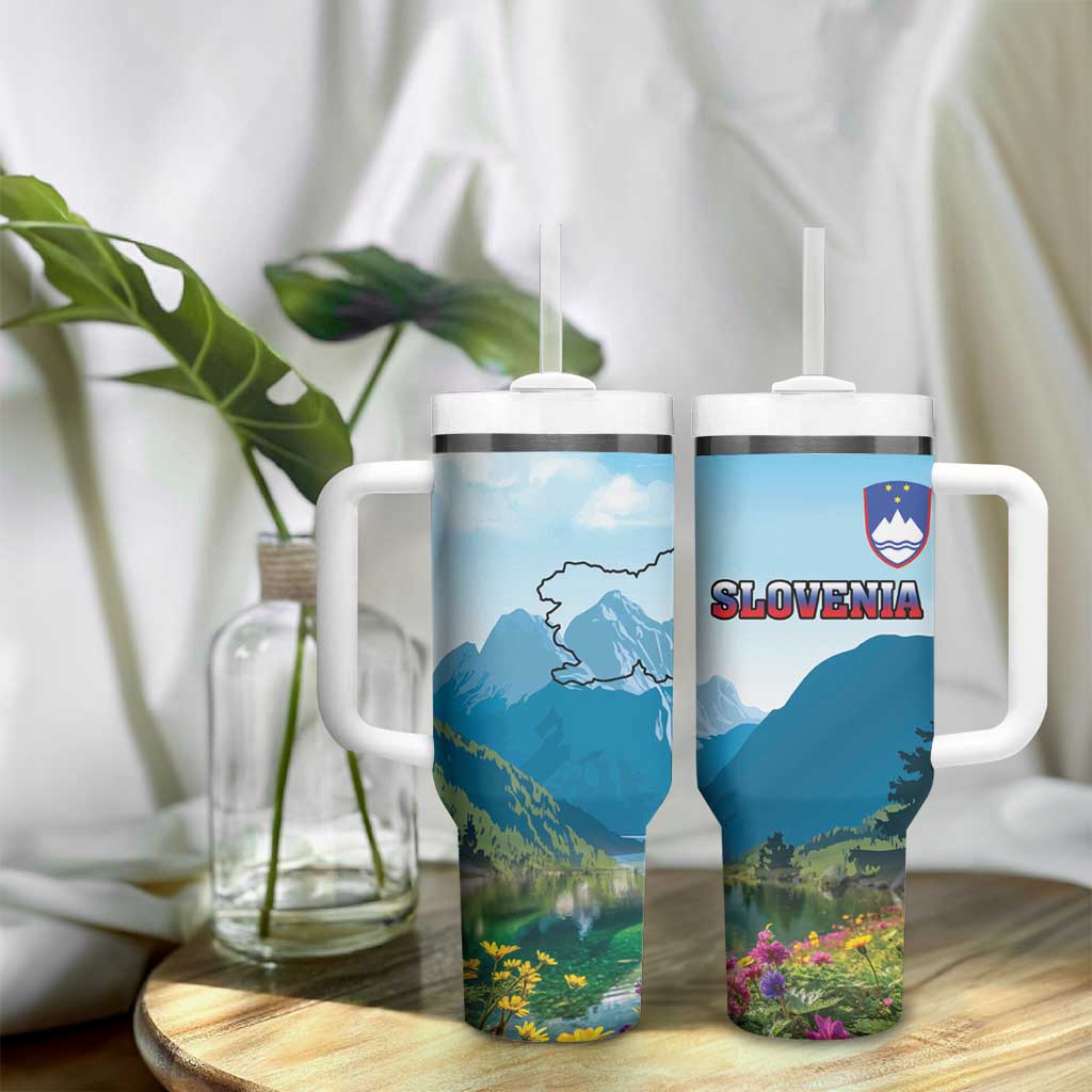 Slovenia Tumbler With Handle Mount Triglav With Map