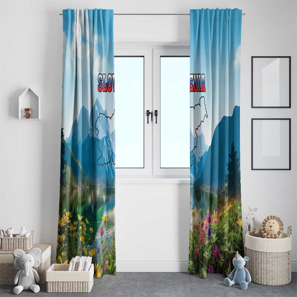 Slovenia Window Curtain Mount Triglav With Map