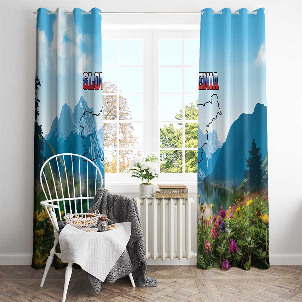 Slovenia Window Curtain Mount Triglav With Map