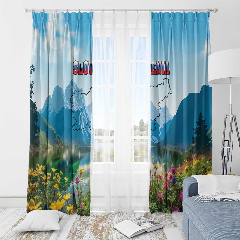 Slovenia Window Curtain Mount Triglav With Map
