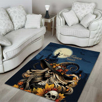 Happy Walpurgis Night Area Rug Skull Witch Spooky Style
