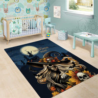 Happy Walpurgis Night Area Rug Skull Witch Spooky Style