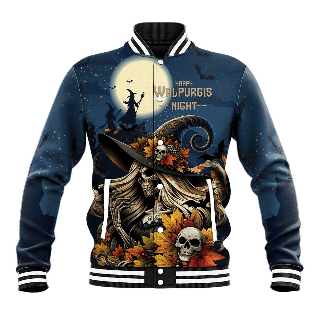 Happy Walpurgis Night Baseball Jacket Skull Witch Spooky Style