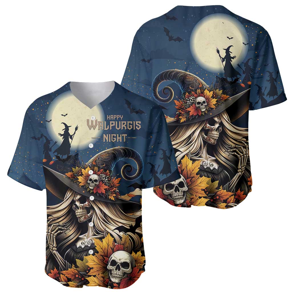 Happy Walpurgis Night Baseball Jersey Skull Witch Spooky Style