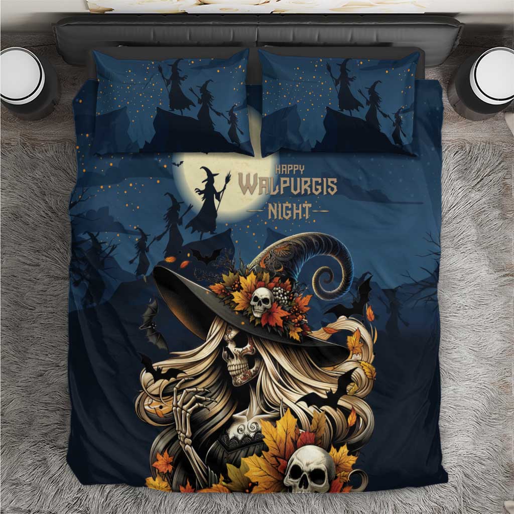 Happy Walpurgis Night Bedding Set Skull Witch Spooky Style