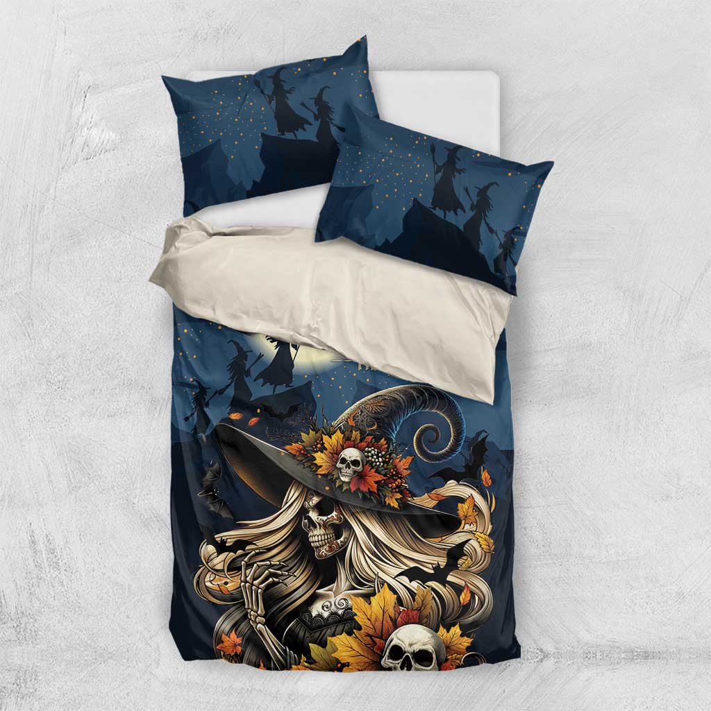 Happy Walpurgis Night Bedding Set Skull Witch Spooky Style