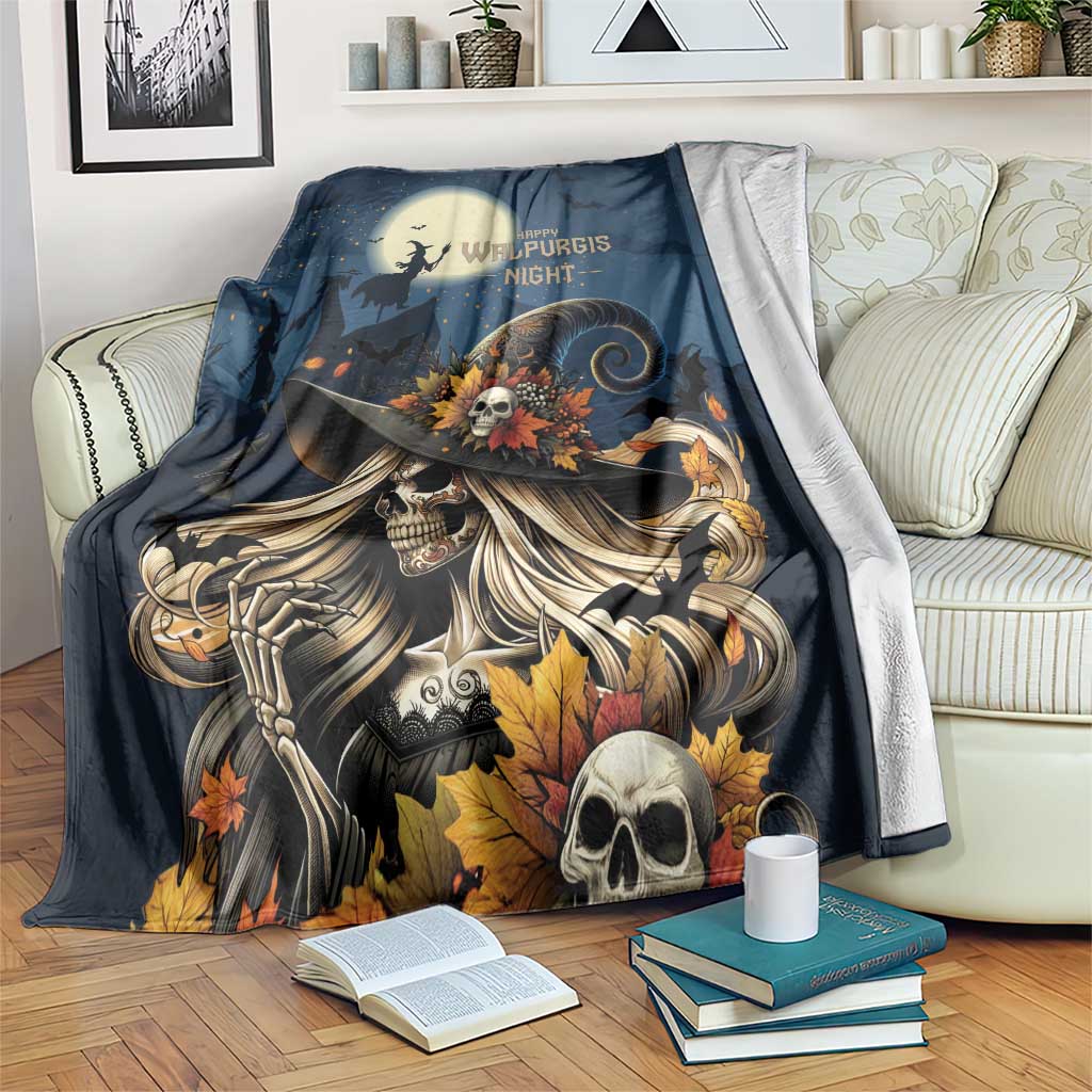 Happy Walpurgis Night Blanket Skull Witch Spooky Style