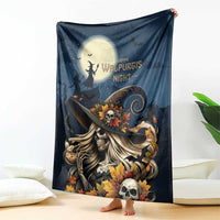 Happy Walpurgis Night Blanket Skull Witch Spooky Style