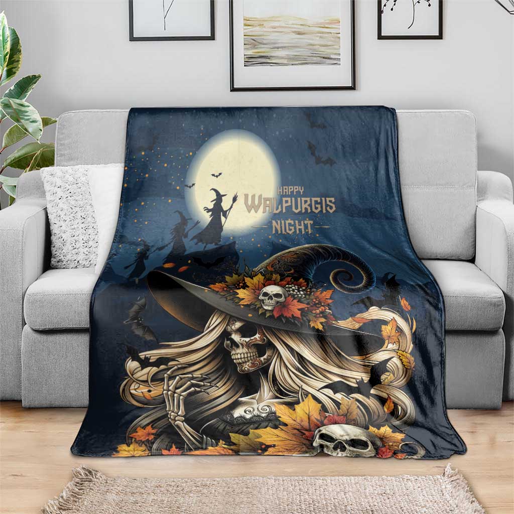 Happy Walpurgis Night Blanket Skull Witch Spooky Style