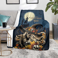 Happy Walpurgis Night Blanket Skull Witch Spooky Style