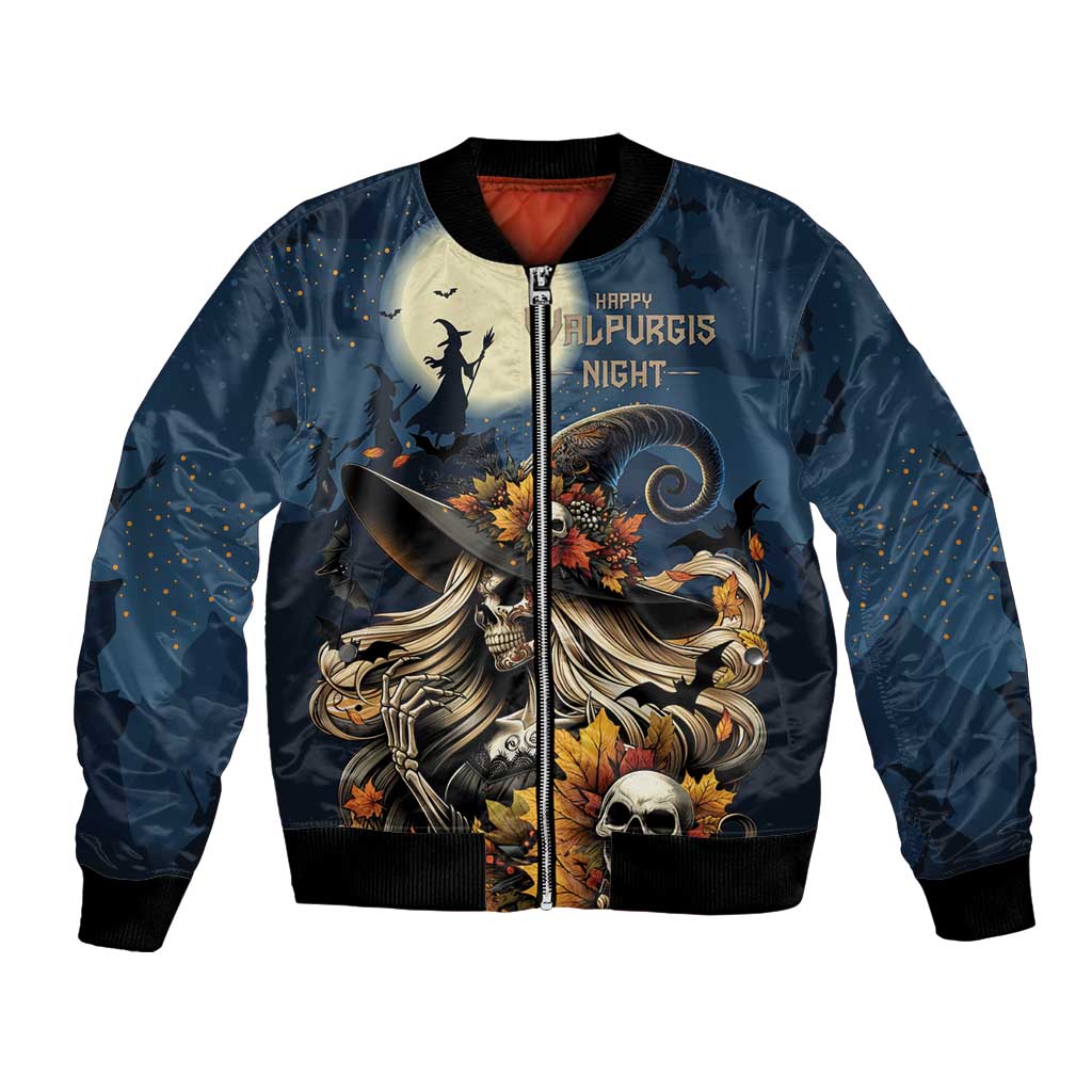 Happy Walpurgis Night Bomber Jacket Skull Witch Spooky Style