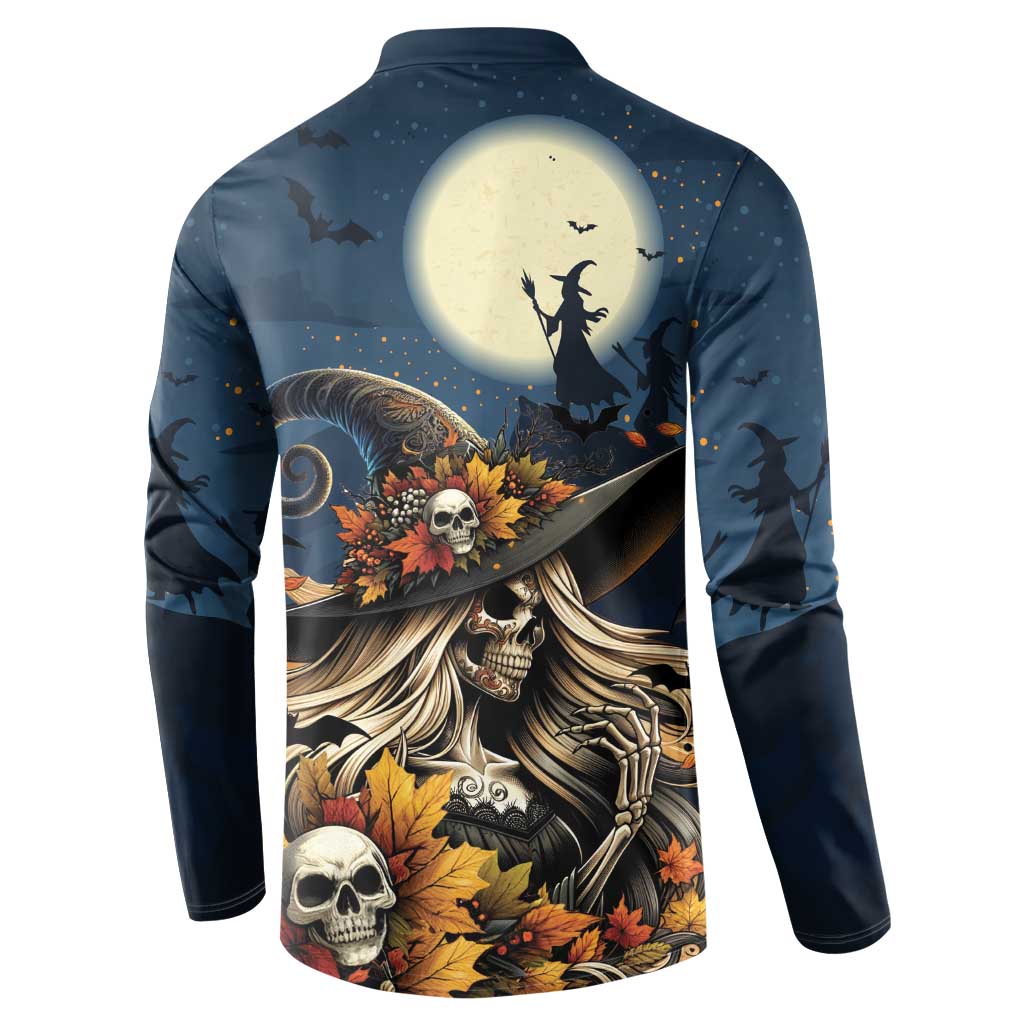 Happy Walpurgis Night Button Sweatshirt Skull Witch Spooky Style