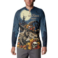 Happy Walpurgis Night Button Sweatshirt Skull Witch Spooky Style