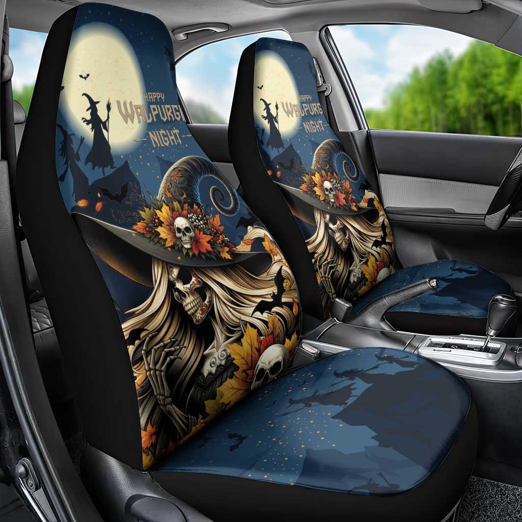 Happy Walpurgis Night Car Seat Cover Skull Witch Spooky Style
