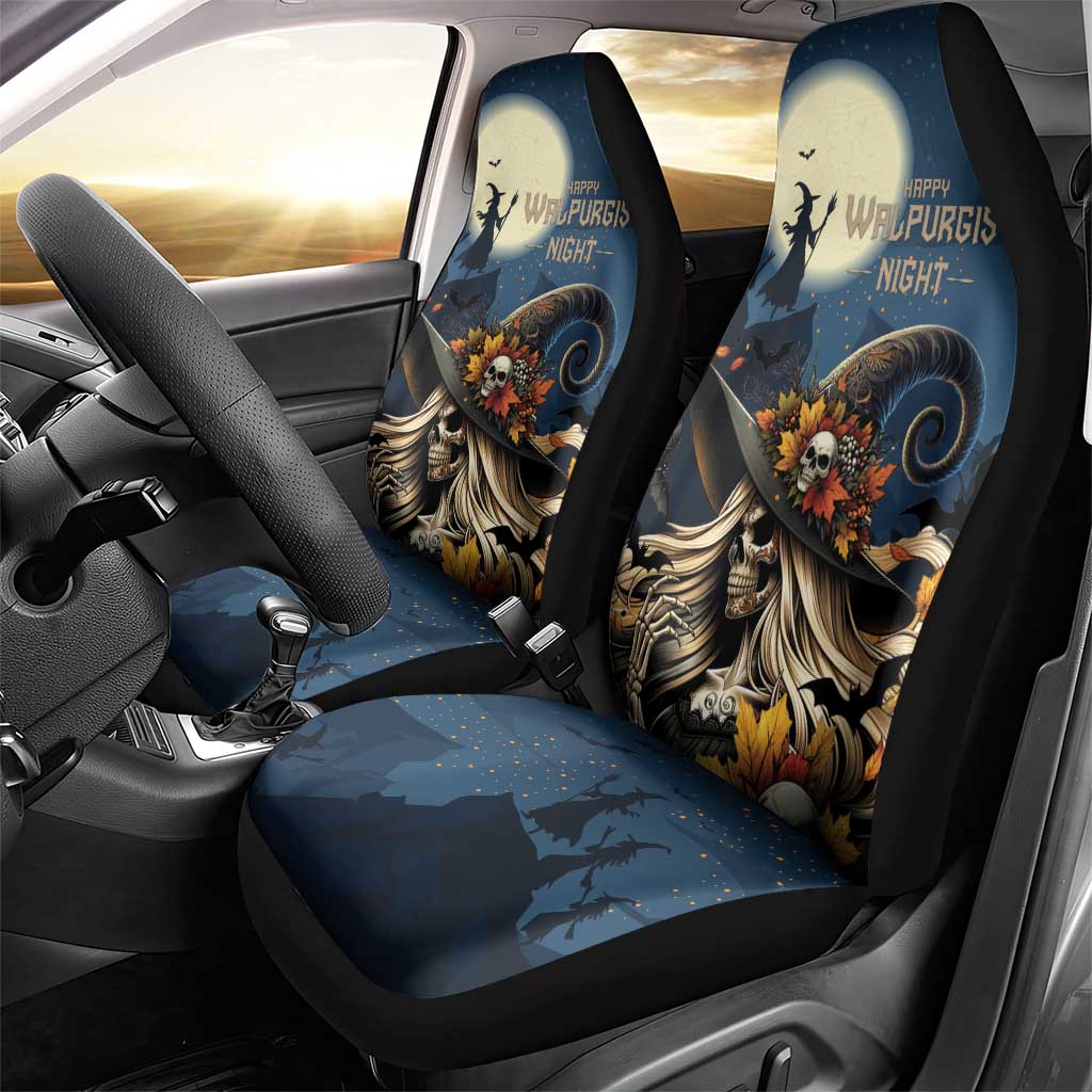 Happy Walpurgis Night Car Seat Cover Skull Witch Spooky Style