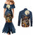 Happy Walpurgis Night Couples Matching Mermaid Dress and Long Sleeve Button Shirt Skull Witch Spooky Style
