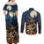 Happy Walpurgis Night Couples Matching Off Shoulder Maxi Dress and Long Sleeve Button Shirt Skull Witch Spooky Style