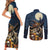 Happy Walpurgis Night Couples Matching Short Sleeve Bodycon Dress and Long Sleeve Button Shirt Skull Witch Spooky Style