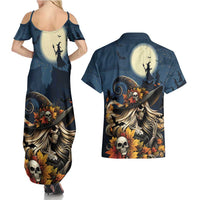Happy Walpurgis Night Couples Matching Summer Maxi Dress and Hawaiian Shirt Skull Witch Spooky Style