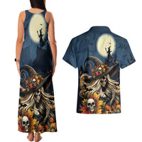 Happy Walpurgis Night Couples Matching Tank Maxi Dress and Hawaiian Shirt Skull Witch Spooky Style
