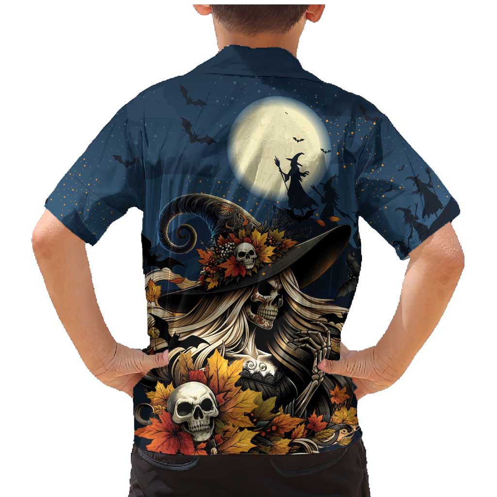 Happy Walpurgis Night Family Matching Mermaid Dress and Hawaiian Shirt Skull Witch Spooky Style