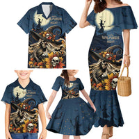 Happy Walpurgis Night Family Matching Mermaid Dress and Hawaiian Shirt Skull Witch Spooky Style